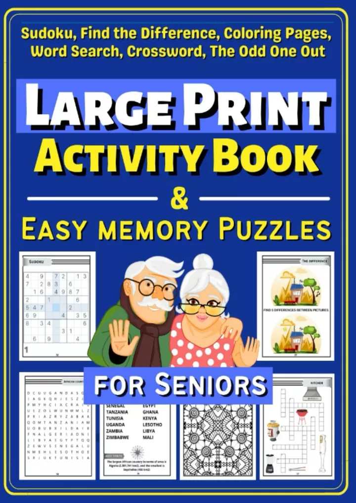 large print activity book easy memory puzzles