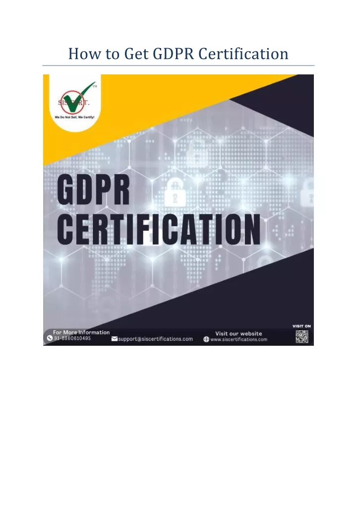 PPT How to Get GDPR Certification PowerPoint Presentation free