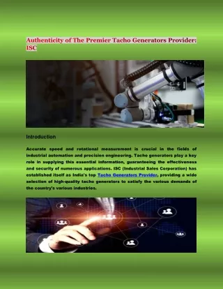 Authenticity of The Premier Tacho Generators Provider ISC
