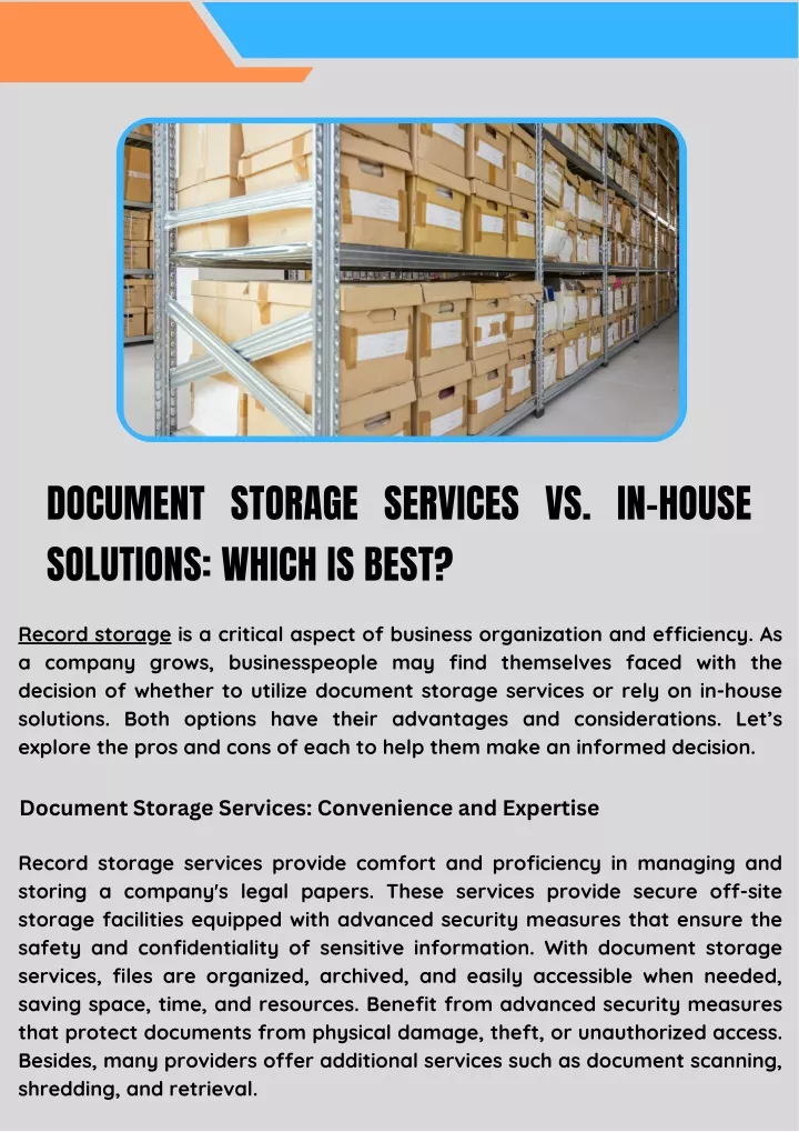 document storage services vs in house solutions