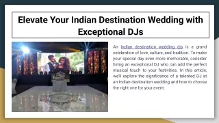 Indian destination wedding djs