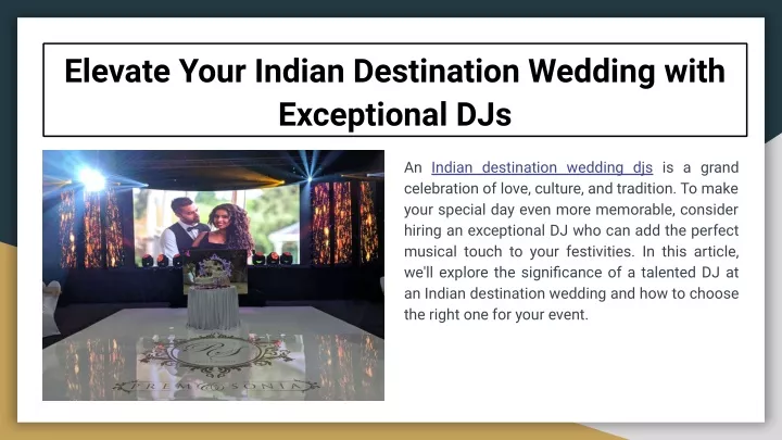 elevate your indian destination wedding with