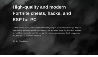 High-Quality Fortnite Cheats, Hacks, and ESP for PC - Cheat Army