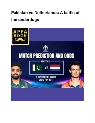 Pakistan vs Netherlands_ A battle of the underdogs