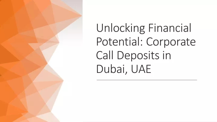 unlocking financial potential corporate call