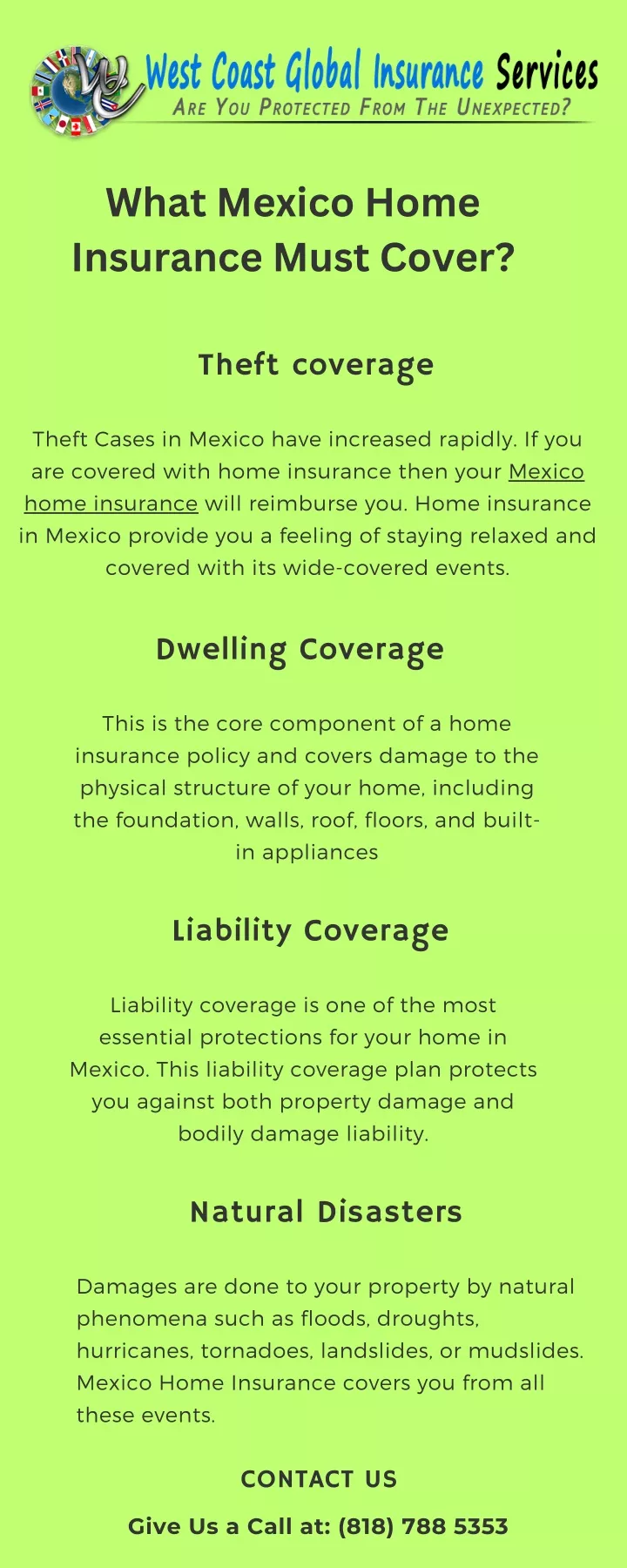 what mexico home insurance must cover