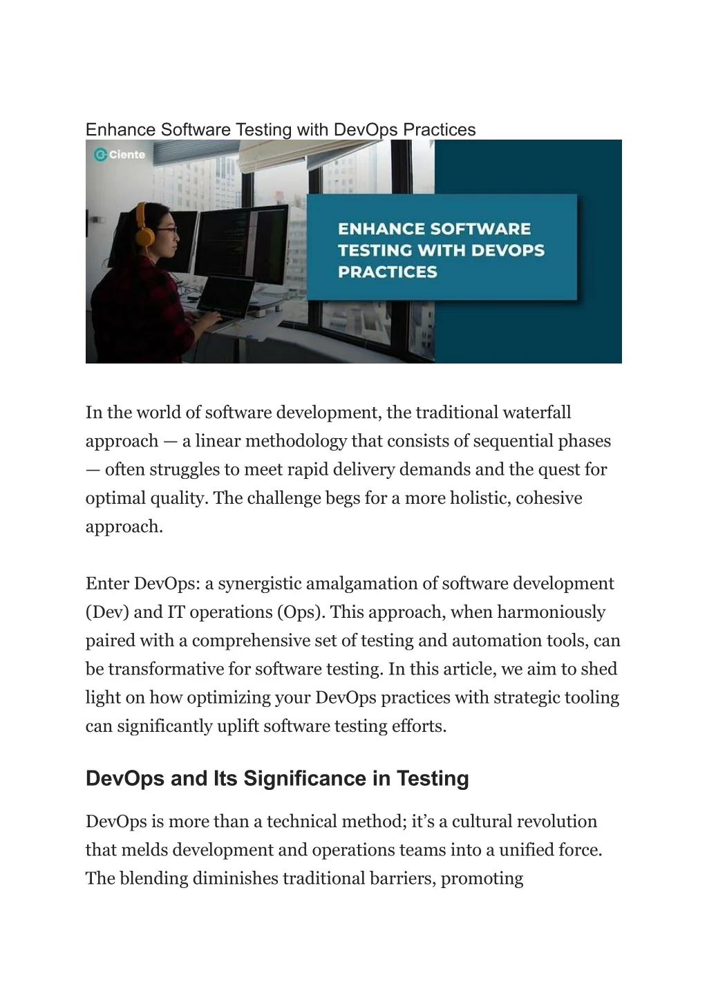 PPT - Enhance Software Testing with DevOps Practices PowerPoint ...