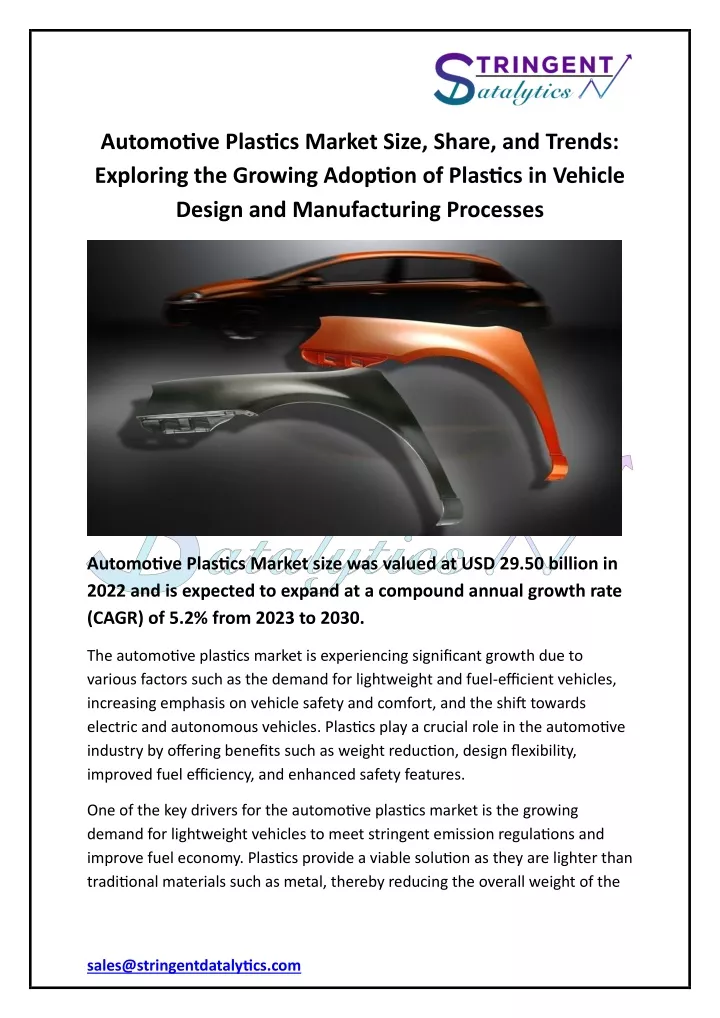automotive plastics market size share and trends