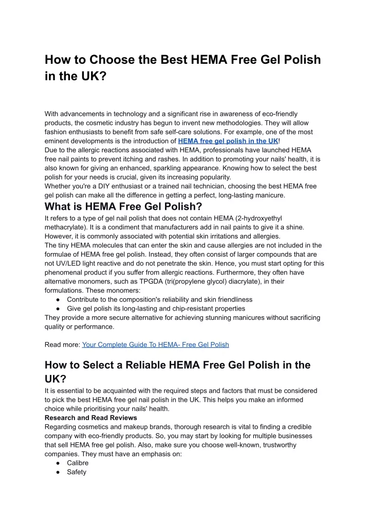 how to choose the best hema free gel polish
