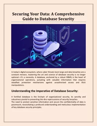 Securing Your Data - A Comprehensive Guide to Database Security
