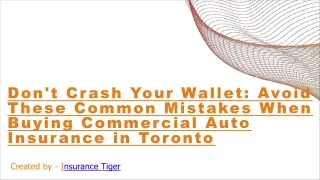 Common Mistakes When Buying Commercial Auto Insurance in Toronto