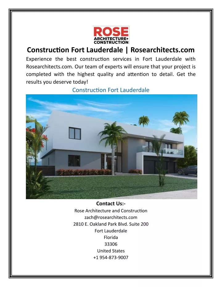 construction fort lauderdale rosearchitects