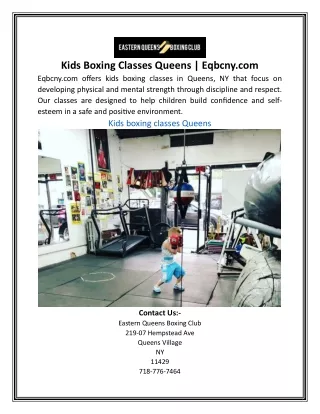 Kids Boxing Classes Queens | Eqbcny.com