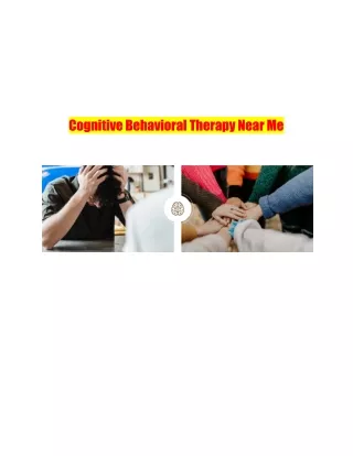 Cognitive Behavioral Therapy Near Me