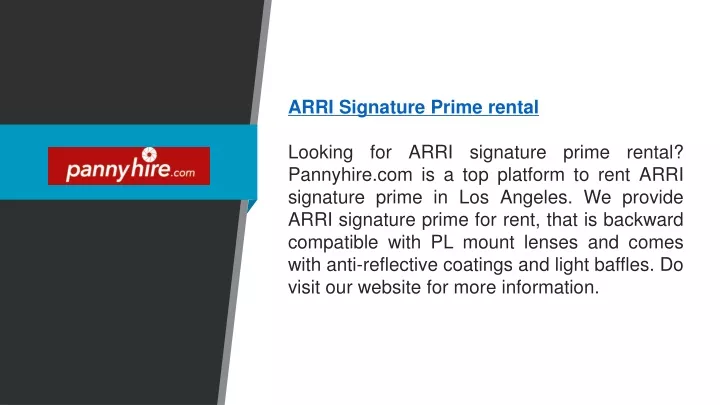 arri signature prime rental looking for arri