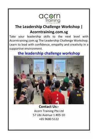 The Leadership Challenge Workshop  Acorntraining.com.sg