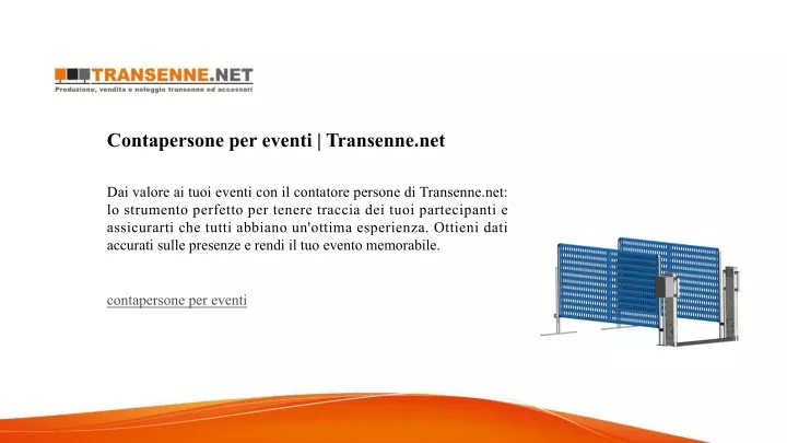 contapersone per eventi transenne net