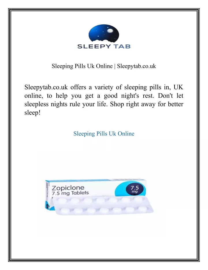 sleeping pills uk online sleepytab co uk