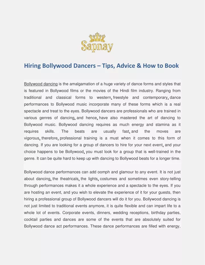 hiring bollywood dancers tips advice how to book