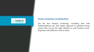 Business Technology Consulting Firms | Turboitsolutions.com