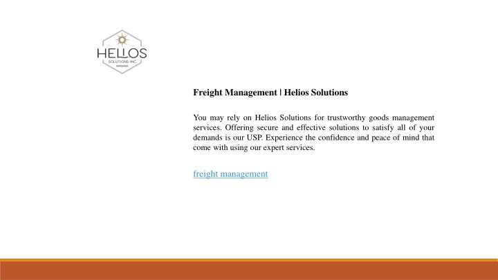 freight management helios solutions