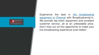 Live Broadcasting Equipment In Chennai Broadcastrental.in