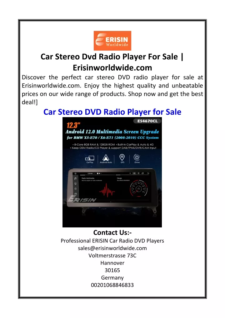 car stereo dvd radio player for sale