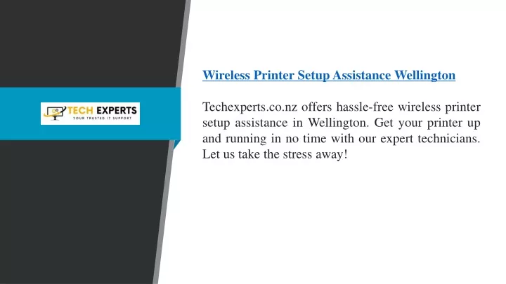 wireless printer setup assistance wellington