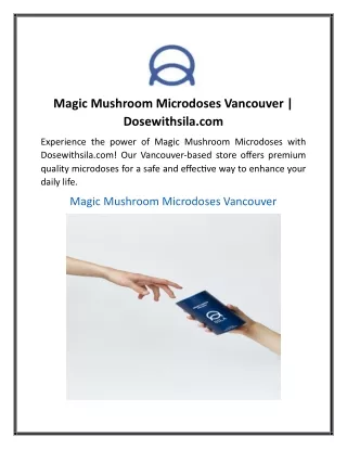 Magic Mushroom Microdoses Vancouver