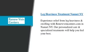 Leg Heaviness Treatment Nanuet Ny | Renewveincenters.com