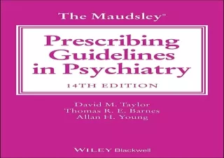 EPUB The Maudsley Prescribing Guidelines in Psychiatry (The Maudsley Prescribing