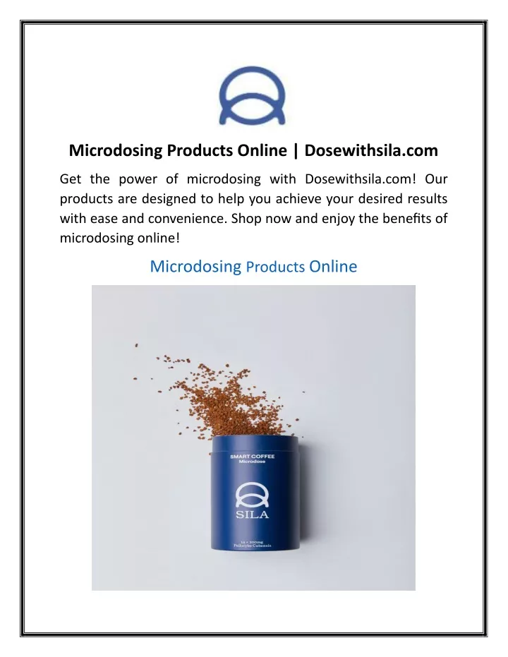 microdosing products online dosewithsila com