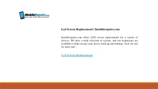 Lcd Screen Replacement  Imobilerepairs.com