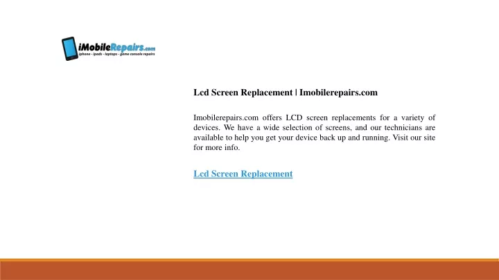 lcd screen replacement imobilerepairs com