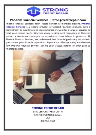 Phoenix Financial Services  Strongcreditrepair.com