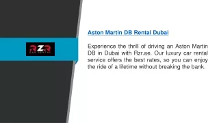 Aston Martin Db Rental Dubai | Rzr.ae