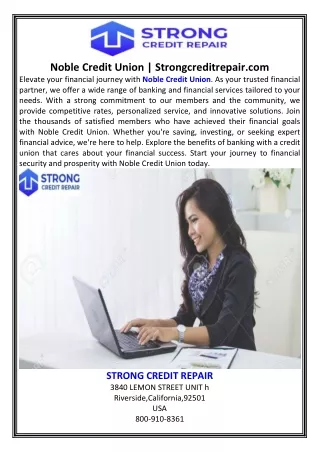 Noble Credit Union  Strongcreditrepair.com