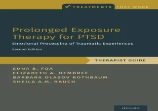 PDF Prolonged Exposure Therapy for PTSD: Emotional Processing of Traumatic Exper