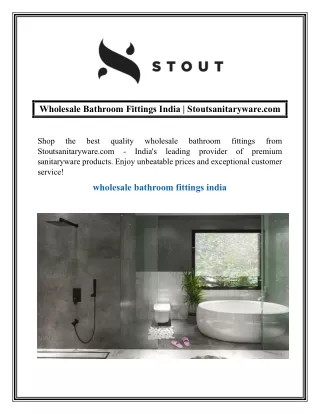 Wholesale Bathroom Fittings India  Stoutsanitaryware.com
