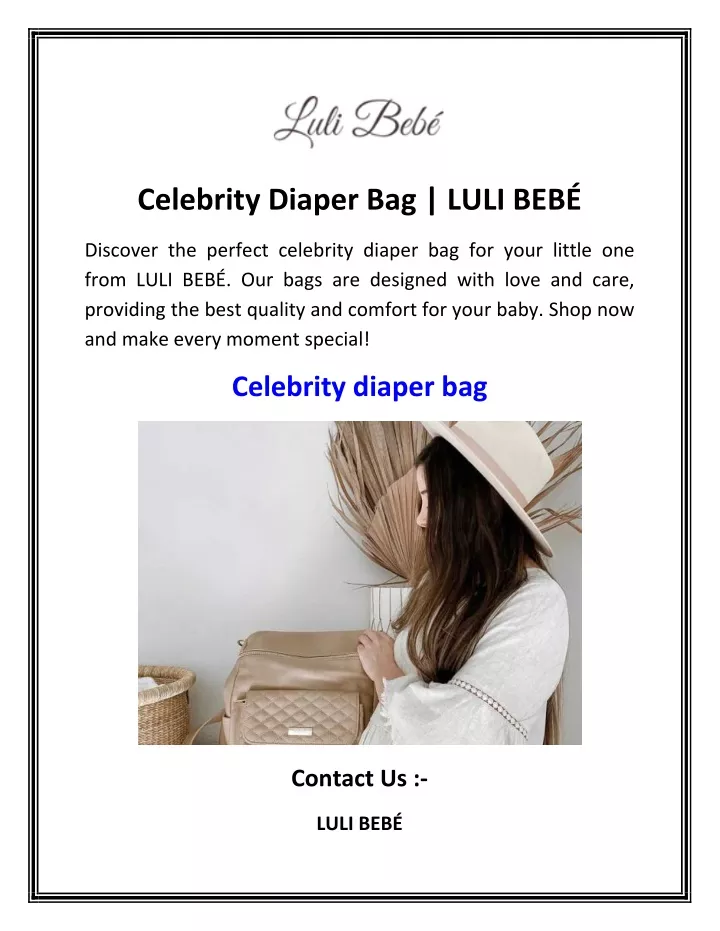 celebrity diaper bag luli beb