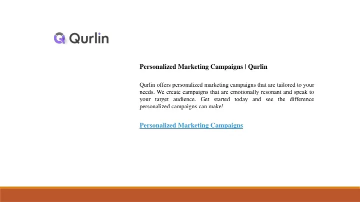 personalized marketing campaigns qurlin