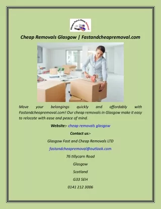 Cheap Removals Glasgow  Fastandcheapremoval