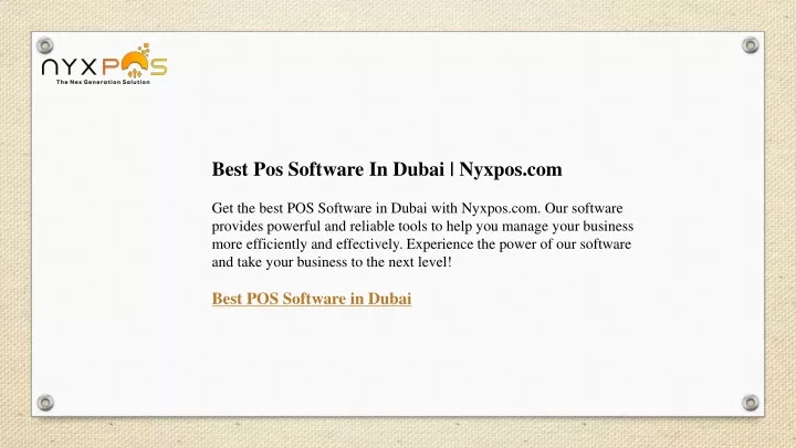 best pos software in dubai nyxpos