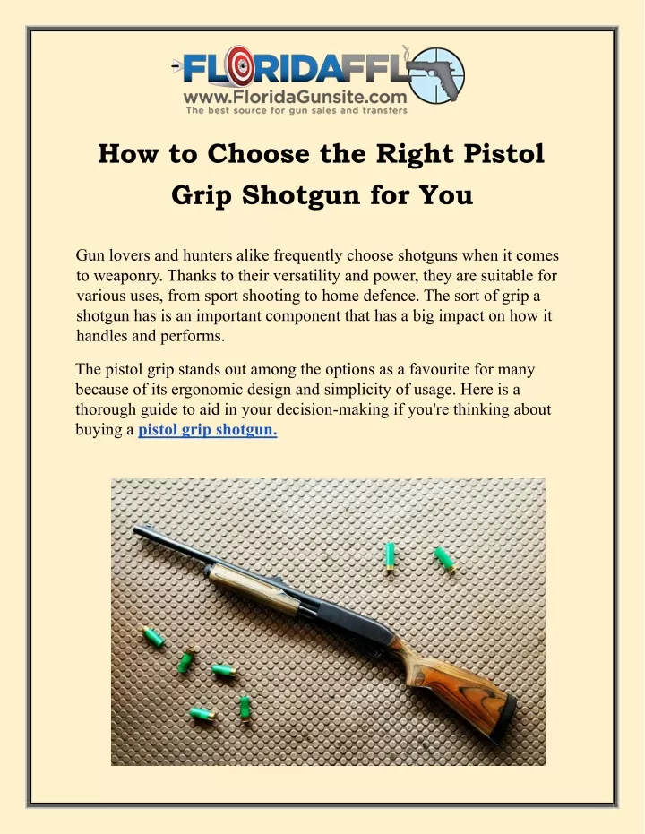 how to choose the right pistol grip shotgun