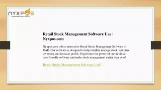 Retail Stock Management Software Uae  Nyxpos.com