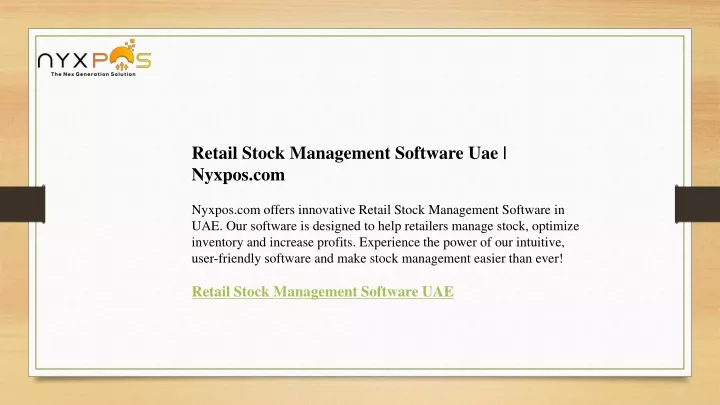 retail stock management software uae nyxpos