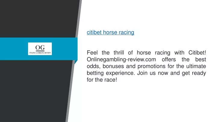citibet horse racing feel the thrill of horse