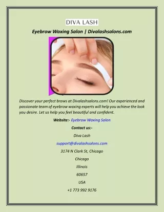 Eyebrow Waxing Salon  Divalashsalons