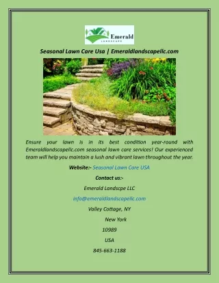 Seasonal Lawn Care Usa  Emeraldlandscapellc