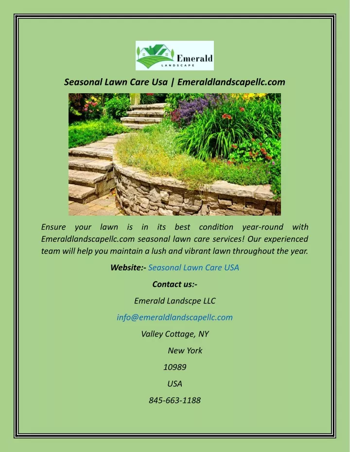 seasonal lawn care usa emeraldlandscapellc com